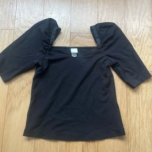Black puff sleeve shirt